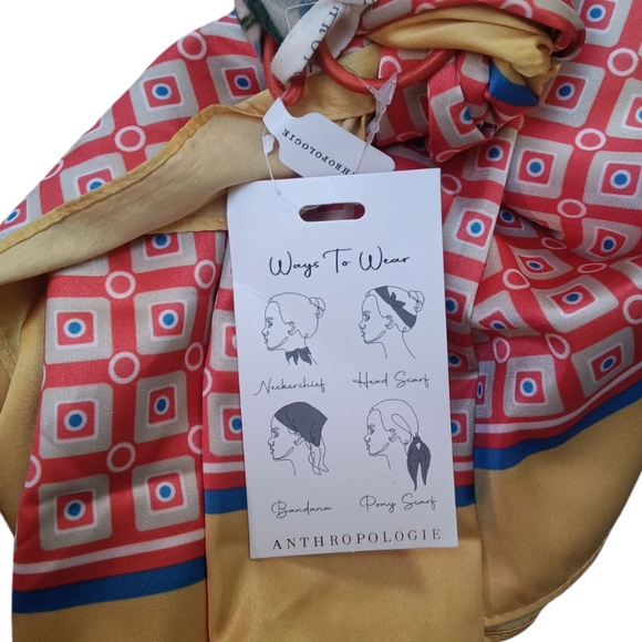 Anthropologie Fruit Stand Head Scarves, Set of 2, in Yellow/Orange/Citrus Fruits - Picture 6 of 7